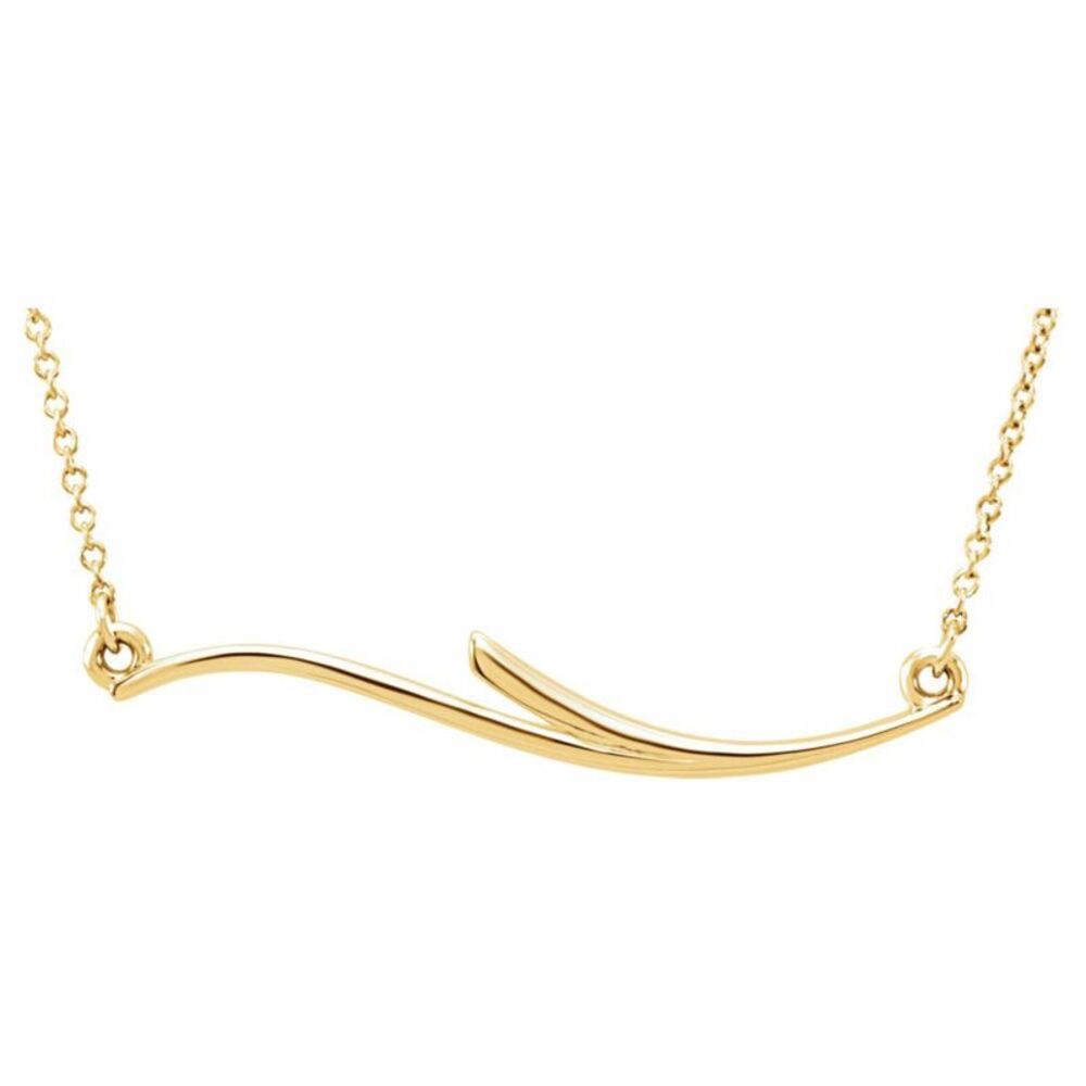 Freeform Bar Necklace in 14k Yellow Gold, 17.5 Inch